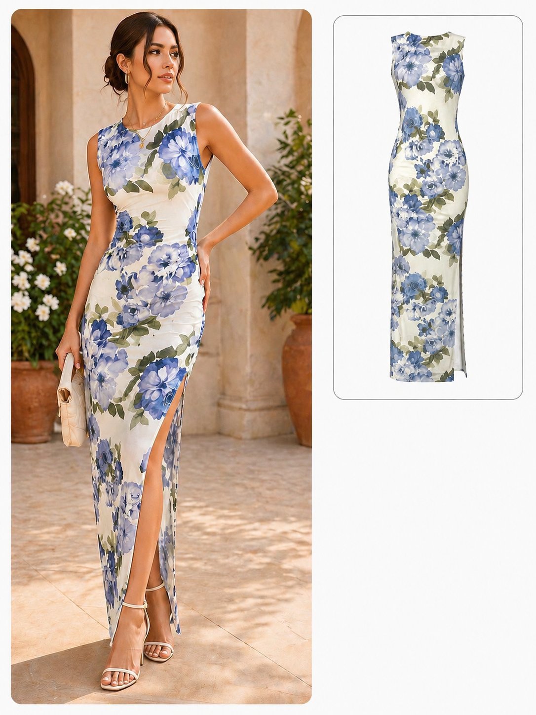 Vestido blanco/flores