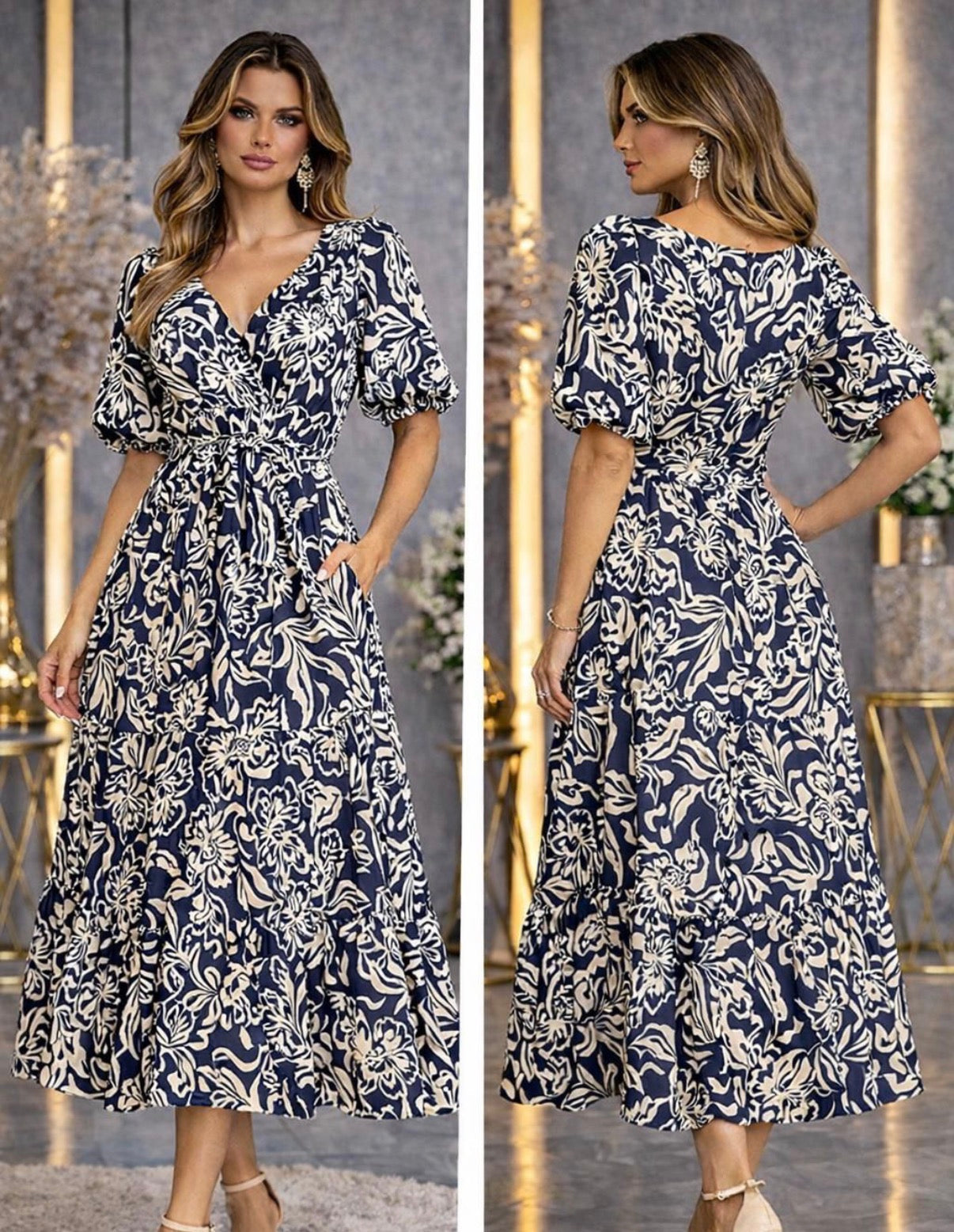 Vestido largo flores