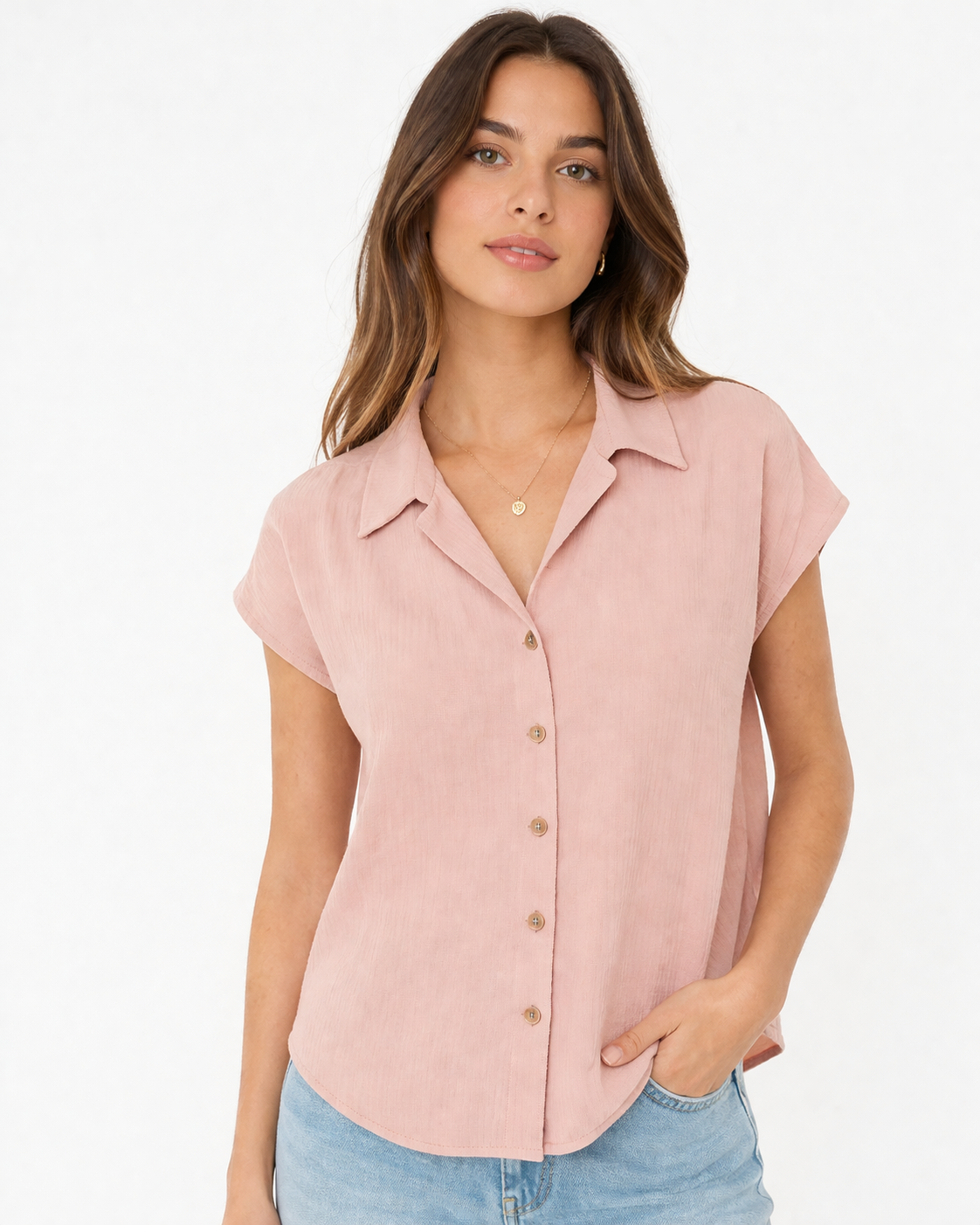 Blusa manga corta/botones