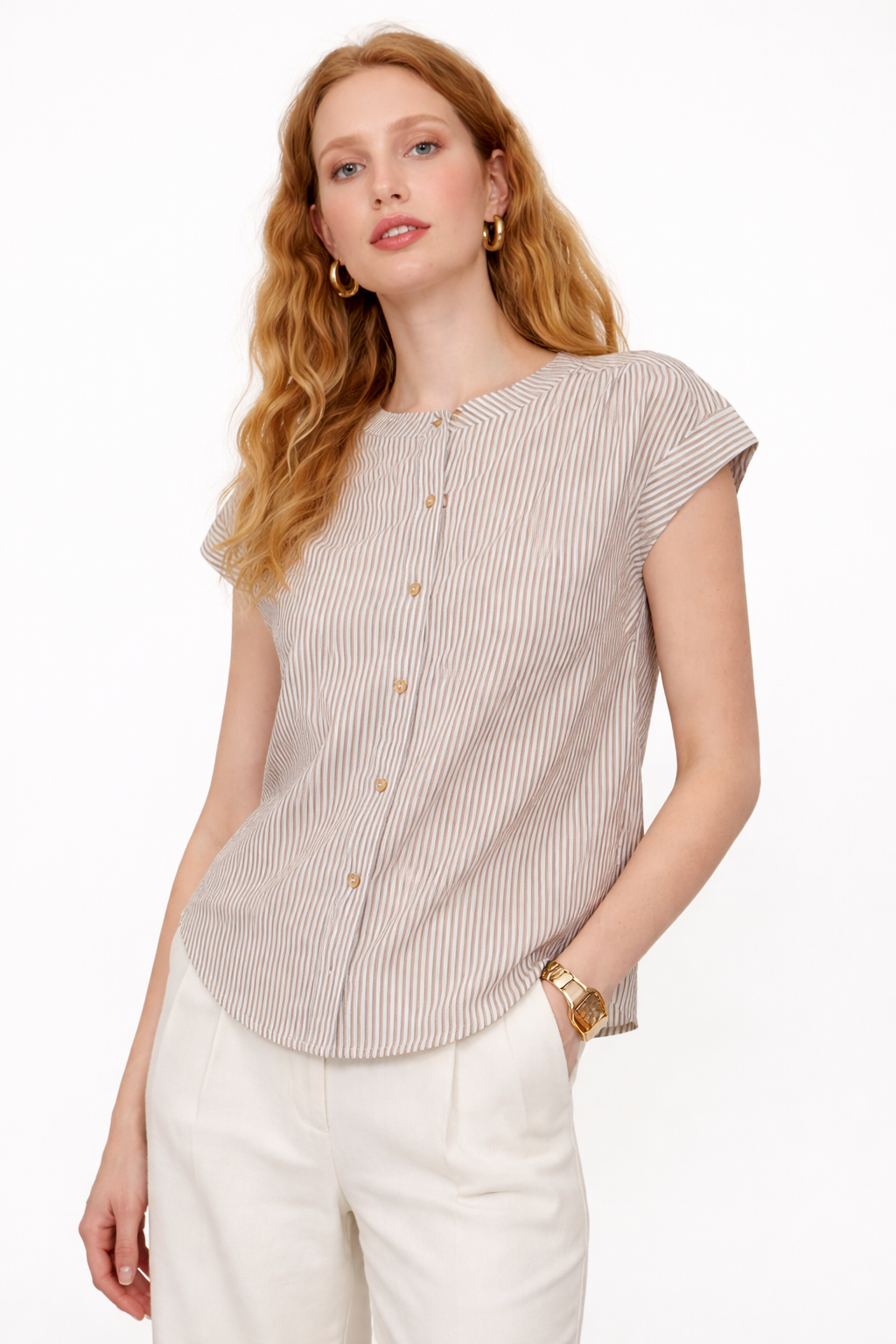 Blusa manga corta rayas