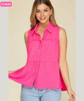 Blusa sin manga fuscia