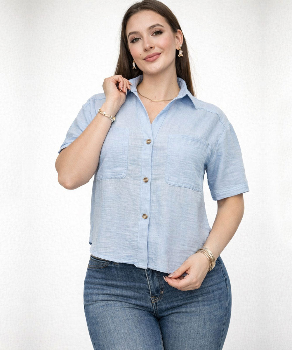 Blusa manga media/botones